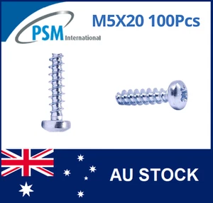 PLASTIC THREADING SCREW M5X20 PAN POZI STEEL ZINC PLATED WN1412KB50X20Z X100 - Bild 1 von 5