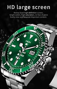 Smarth Watch Stainless Steel Luxury  - Touch Screen Rolex style Waterproof Green