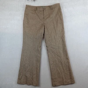 Ralph Lauren LRL Pants Womens Wool Trousers Size 14P Petite Brown Career - Picture 1 of 10