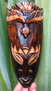 Eagle Wood Mask Bird African Wall Decor Hanging Hand Carved Brown Art Sculpture - Picture 1 of 9