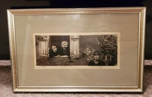 New Albany Indiana Artist George Engle Etching 2 of 20 “Foreign Extraction” 1967 - Picture 1 of 7