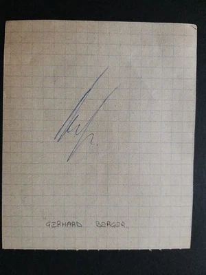 Formula 1 - Autografo Gerhard Berger su bigliettino. - Immagine 1 di 2