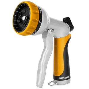 Garden Hose Nozzle, Heavy Duty Metal Water Hose Nozzle with 7 Adjustable Spra... - Picture 1 of 7