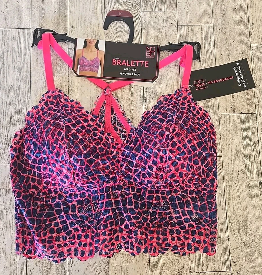 Bralette No Boundaries S M L y XL Encaje Longline Estampado Reptile Rosa NUEVO Foto 1 de 4