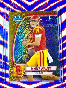 2024 Bowman Chrome University Jayden Maiava 1st Bowman Gold Shimmer/50 #195 USC - Imagen 1 de 2