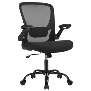 Sedia Ufficio Girevole Rete Ergonomica Nero Supporto Lombare Regolabile - Foto 1 di 24