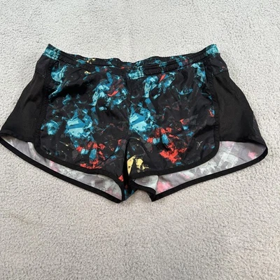 Pantalones Cortos Old Navy Active Para Mujer Pequeños Negro Azul Rojo Estampado Abstracto Forrados Correr Foto 1 de 4