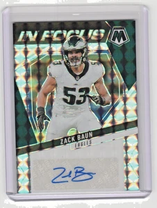 2025 PANINI MOSAIC IN FOCUS SILVER PRIZM ZACK BAUN AUTO EAGLES  #IFS-ZBN - Picture 1 of 2