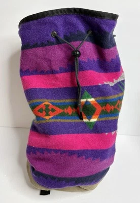Pendleton Wool Sling Bag Backpack Navajo Western Brown Pink Purple Vintage USA - Image 1 of 4