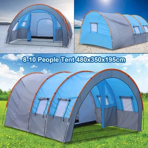 Large Tunnel Tent 8-10 Person Huge Family Tent House for Outdoor Camping Party - Picture 1 of 12