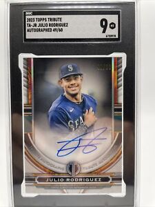 2023 Topps Tribute Julio Rodriguez On Card Auto #'d/60 SGC 9 Seattle Mariners