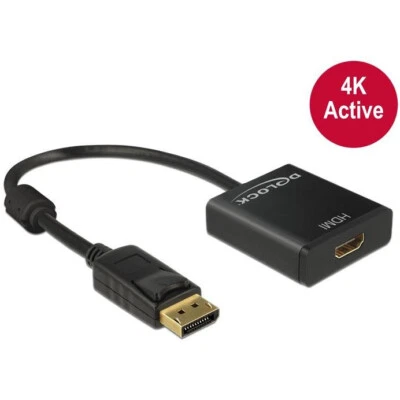DeLock DisplayPort 1.2   HDMI (ST-BU) Adapter 4K Schwarz 62607 - Bild 1 von 2