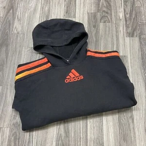 ADIDAS Graphic Pullover Black & Orange Hooded Sweatshirt Hoodie Boy's Size XL - Picture 1 of 8