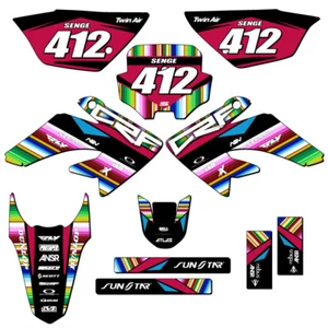 2011-2016 CRF 80 SERAPE Black Senge Graphics Kit Compatible with Honda - Picture 1 of 10
