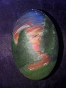RARE HAND PAINTED EMU EGG "AURORA " DECORATIVE COLLECTABLE COMES WITH STAND - Picture 1 of 8
