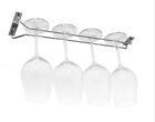 Wine Glass Holder Chrome Cabinet and Bar Hanging Rack Storage Rail Low Profile