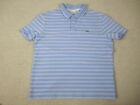 Lacoste Shirt Mens 5 Us Large Super Slim Fit Blue White Striped Casual Collared