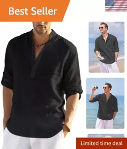 Fashionable Men's Henley Tee in Slim Fit - Versatile Spring & Summer Wear - Picture 1 of 10