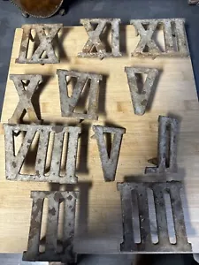More details for vintage cast iron roman numerals clock golf lawn markers numbers not a full set