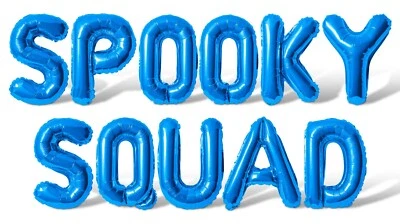 Espeluznante Escuadrón Letra Globo Banner - 16" Globos Decoraciones Fiesta Halloween Foto 1 de 4