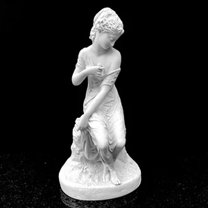 LADY HOLDING ROSE - MARBLE SCULPTURE ' SCENTED ' GIOVANNI CINISELLI 12.5" 3.3kg - Picture 1 of 10