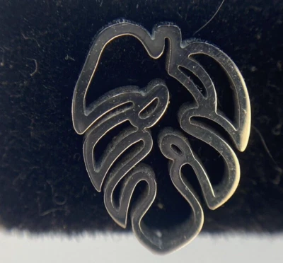 Aretes hoja Monstera acero quirúrgico minimalista mujer amante de las plantas tropicales Foto 1 de 4