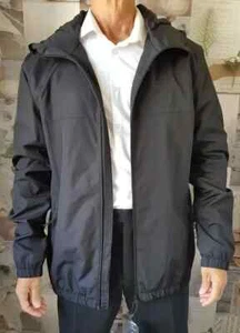 Black Lightweight Hooded Environmental Friendly Recycled Fabric Jacket BNWT - Picture 1 of 8
