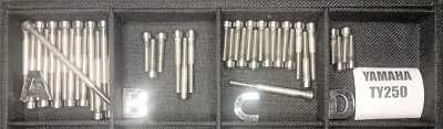 Yamaha TY250 1974 - 1977 Polished Stainless Bolt Kit Set - Image 1 of 3