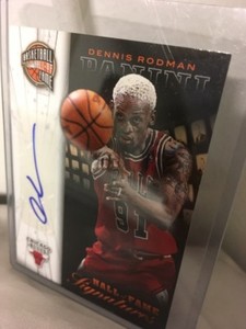 2013-14 Panini Hall of Fame Signatures #16 Dennis Rodman.  Friend of Trump Kim!