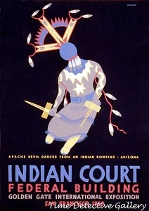 Poster WPA - Ballerina Apache - 1939 - Stampa artistica d'epoca - Foto 1 di 1