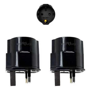 2x Adaptateurs de Prise EU vers UK, Adaptateurs Prise Type E, F vers type G - Zdjęcie 1 z 7