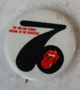 Rolling Stones Celluloid Pin Button Sucking In The 70s Tongue Pinback Vintage --