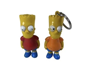 Vintage BART SIMPSON Keychain Figurine 1990 20th Century Fox & Mini Figure - Picture 1 of 3