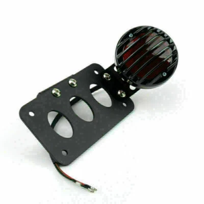 Motorcycle Grill Round Rear Tail Brake License Plate Taillight Fits Bobber SG H0 - Image 1 of 4
