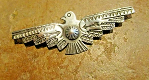 2.5" LARGE Vintage Navajo Sterling Silver THUNDERBIRD Pin - Picture 1 of 7