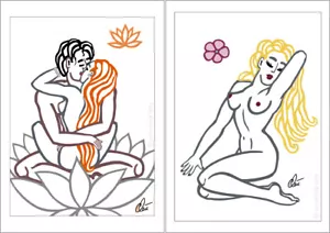 JACQUELINE DITT - Monroe'ish B.& Lotus Flower LE. A3 Original Druck Grafik sign. - Bild 1 von 4