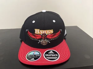 Atlanta Hawks NBA adidas Snapback Hat Cap Mens Black Adjustable Logo - Picture 1 of 8