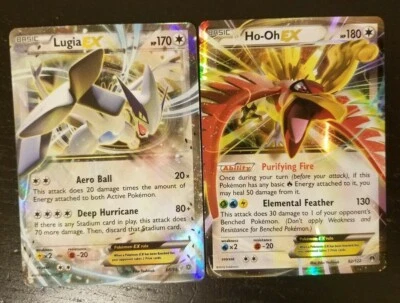 ULTRA RARE Lugia + Ho-Oh EX 68/98 92/122 Pokemon XY HOLO FOIL Holographic - MP - Image 1 of 3