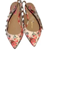 Betsey Johnson Flats SZ=6.5 Floral Sparkly Pointy Toe - Picture 1 of 3