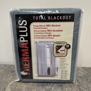 ThermaPlus Ventura Blackout Window Curtains Tab Top 2 Panels NWT - Picture 1 of 4