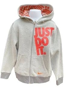 New NIKE Vintage Just Do It Unisex Hoodie Jacket Grey 140-152 cm Age 10-12 Years - Picture 1 of 3