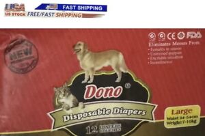 Dono Waist  Disposable Cat Dog Diapers  Female Wrap Belly Bands Pet Soft/ Large