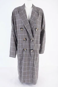 Zara Womens Double Breasted Linen Jacket Coat M Houndstooth Checked 2761/050 NWT - Picture 1 of 8