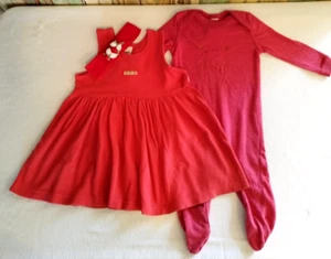 Vintage 1999 Baby Shilav Israel Strampler mit Fuß 24M & Kleid 24-30M & Molli Schleifen - Bild 1 von 23