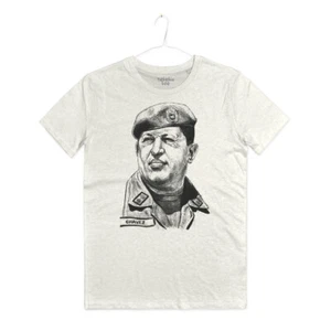 Maglietta Anti Imperialismo Venezuela Hugo Chavez Drawing Stylized Face T-shirt - Picture 1 of 7