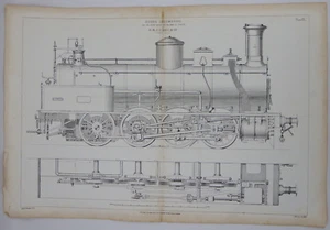 1871 James Dredge Print Goods Locomotive for the French Great Northern Railway - Foto 1 di 8