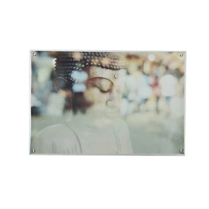 Garten Poster BUDDHA Dekobild Outdoor Poster Edelstahlringe für Außen Balkon - Bild 1 von 1