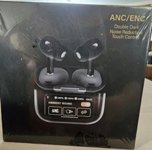 ANC/ENC Wireless Bluetooth Earbuds Double Dark Noise Reduction & Touch Control - Picture 1 of 3