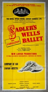 HUGE! 1940's 1950's MARGOT FONTEYN Vintage SADLER'S WELLS Royal Ballet Poster - Picture 1 of 6