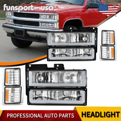 LED DRL Headlights Bumper Corner Lamps For 94-99 Chevy C/K 1500 Suburban Tahoe - Image 1 of 4